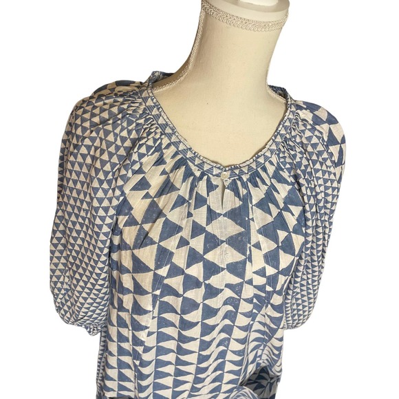 NWT Nymane Womens Block Printed Shift Dress Short Sleeve Pockets Size XS Blue - Picture 8 of 11